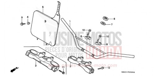 HANDLE PIPE/TOP BRIDGE (CR125RL/RM/RN/RP/RR) CR125RR de 1994